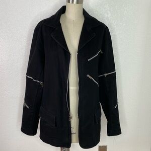 TRIPP NYC vintage  black zipper haz mat goth punk jacket M